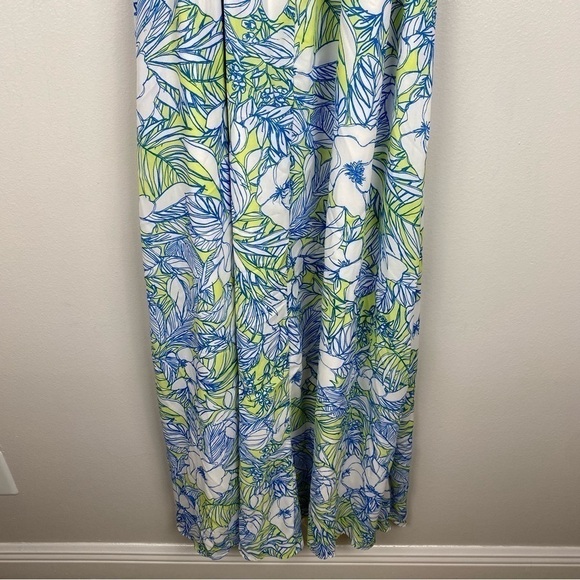 Lulu's Sunrise in Paradise Blue Multi Tropical Print Maxi Dress Size M NWT - Picture 7 of 15